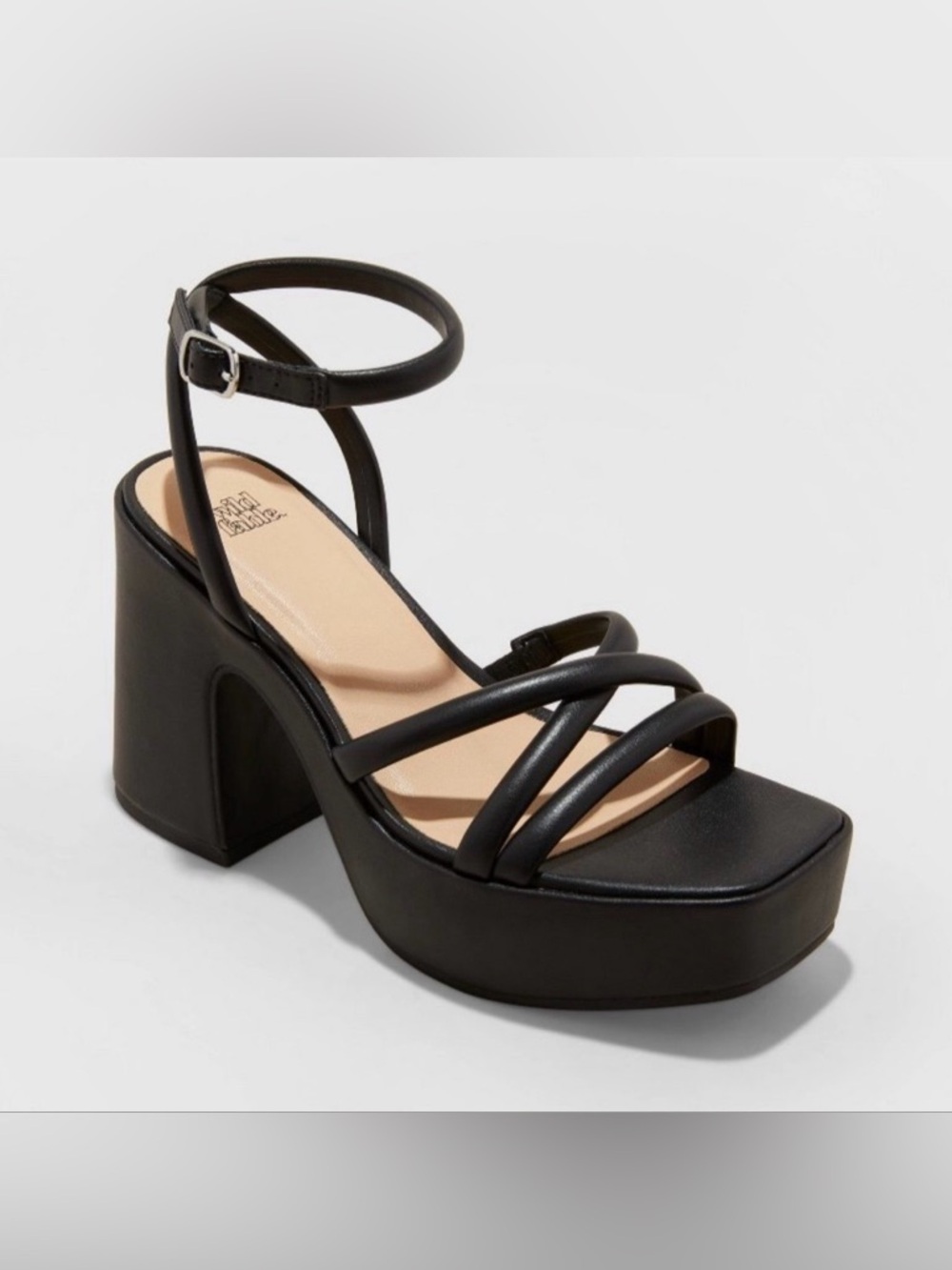 Size 7 Astro Strappy Platform Heels - Wild Fable" Black